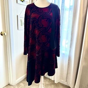 Vintage Moonlight Y &S Fashion Designs Red & Black Vamp Avant Garde Zippered Top